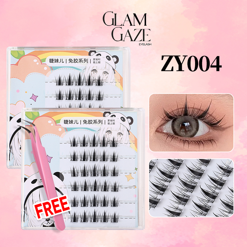 GLAM GAZE ขนตาปลอม 3D ไม่ต้องใช้กาว มีกาวในตัว ขยายตา ติดทน ใช้ซ้ำได้ เหมาะสำหรับมือใหม่ 30/36 ช่อ/กล่อง - รูปที่ 3