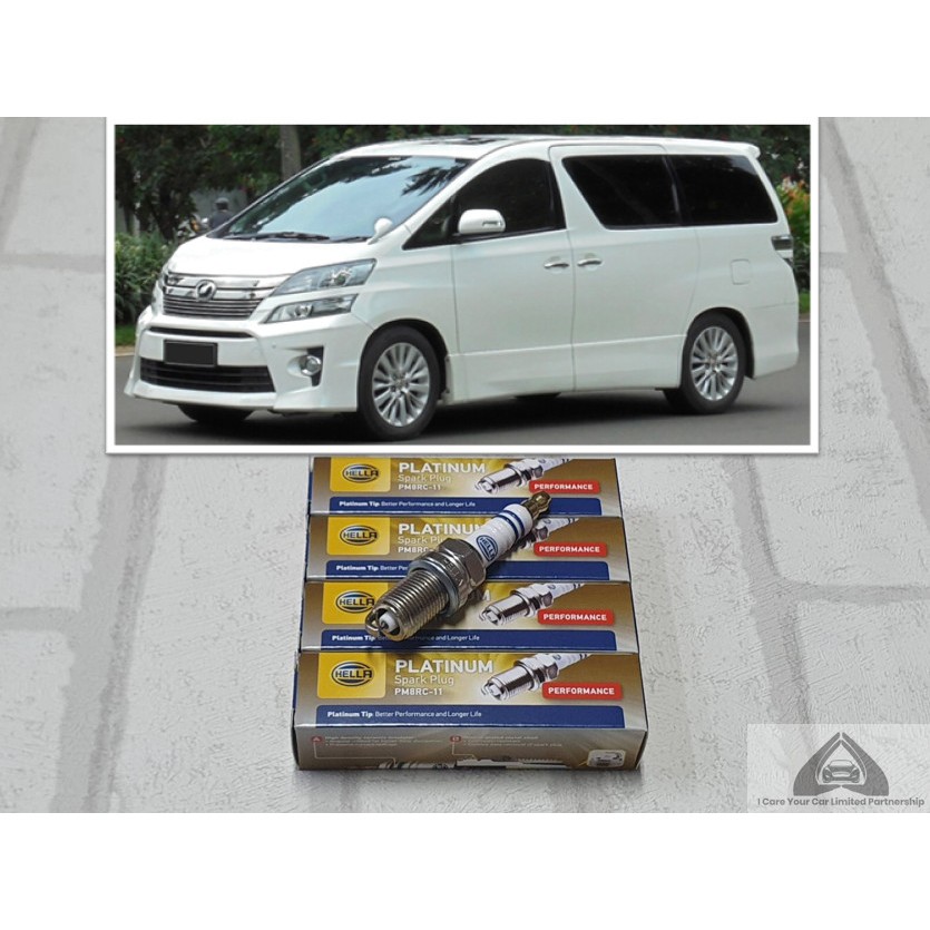 หัวเทียน แพลทตินัม Toyota Alphard - Vellfire  ANH20 ( 2008 - 2014 ) ระยะใช้งาน 60000 กม : Hella PM8R