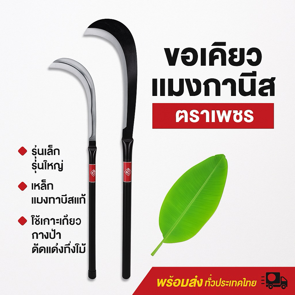 ขอชักตองตราเพรช ขอถางป่า ใบมีดเหล็กแมงกานีสแท้