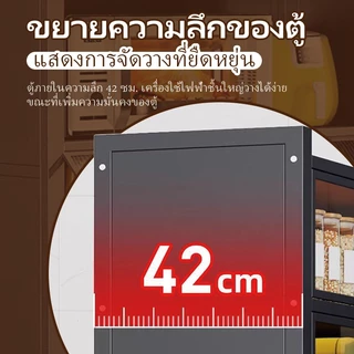 ตู้กับข้าว ตู้เก็บของ 3/4/5ชั้น มีล้อ มีฝาปิดกันฝุ่นกันหนู เก็บของเฟอร์นิเจอร์ ตู้กับข้าวห้องครัว