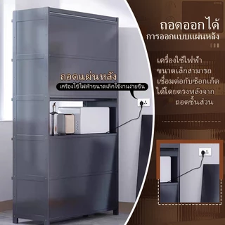 ตู้กับข้าว ตู้เก็บของ 3/4/5ชั้น มีล้อ มีฝาปิดกันฝุ่นกันหนู เก็บของเฟอร์นิเจอร์ ตู้กับข้าวห้องครัว