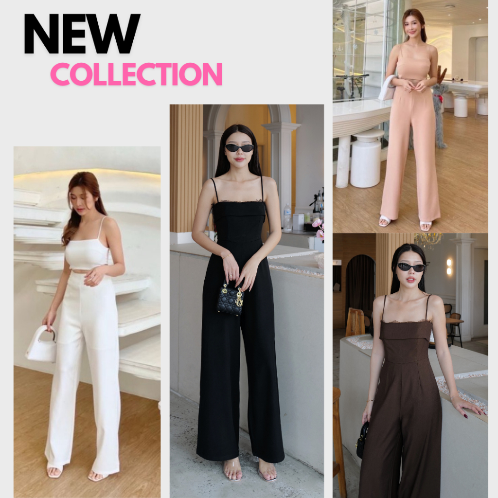 INTUON Bowmaylada #9873 จั้มยาวสายเดี่ยว แต่งขอบลูกไม้ระบายช่วงอกเล็กไม่เยอะT-SHIRTNISTA