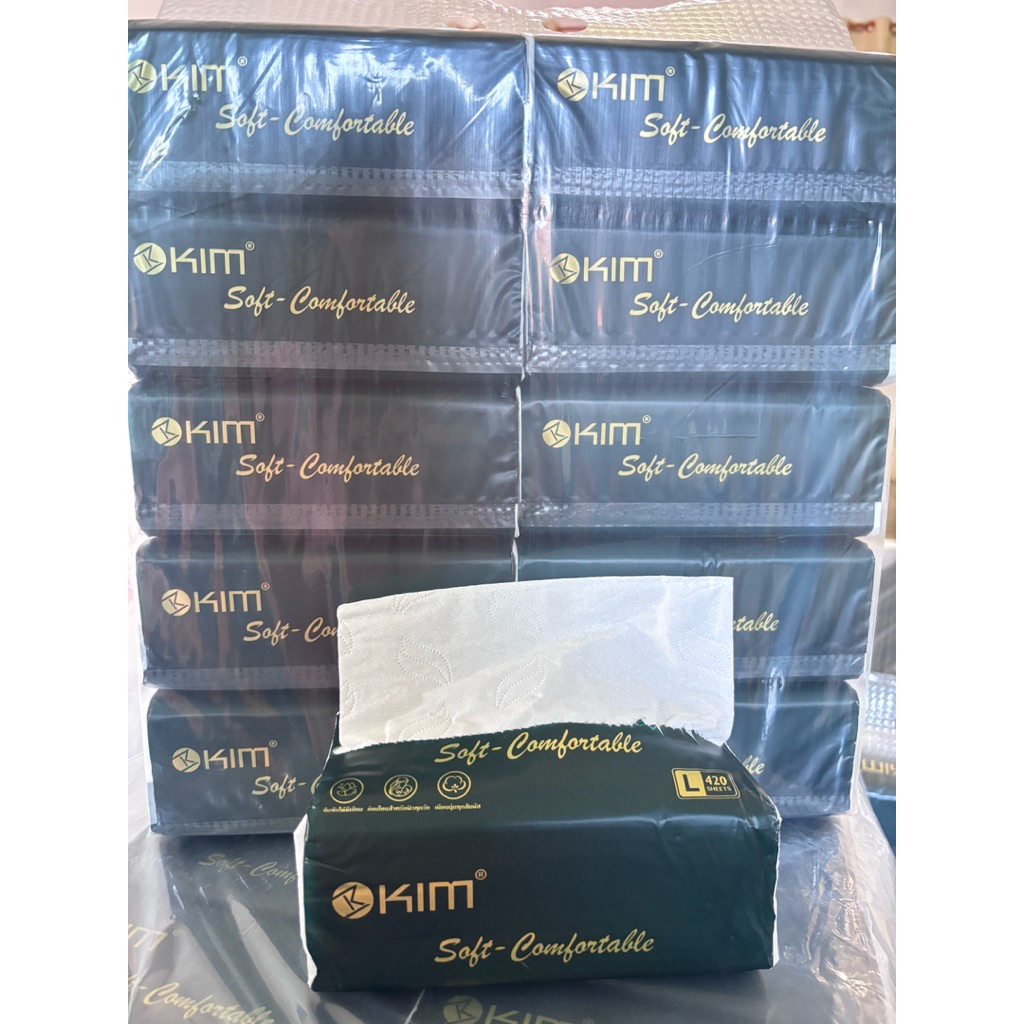 กระดาษทิชชู่ KIM Soft & Comfortable ขนาด L (8,400แผ่น) 20ห่อ