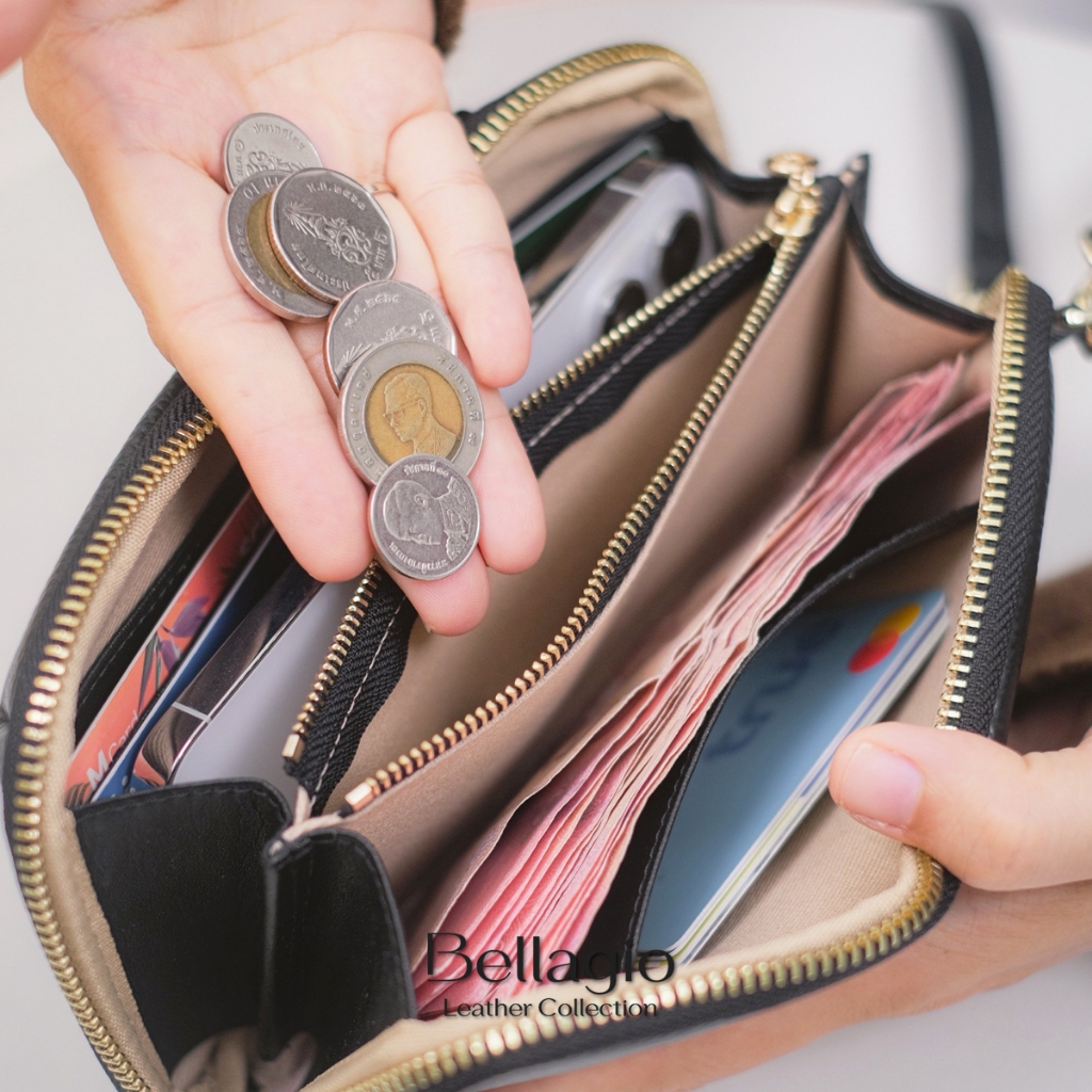 Bellagio รุ่น Kimber Phone Bag กระเป๋าใส่โทรศัพท์หนังวัวแท้ Crossbody เอนกประสงค์ สวยครบจบในใบเดียว ราคา ถูกที่สุด ดีลบีเคเค แกลเลอรีภาพที่ 8