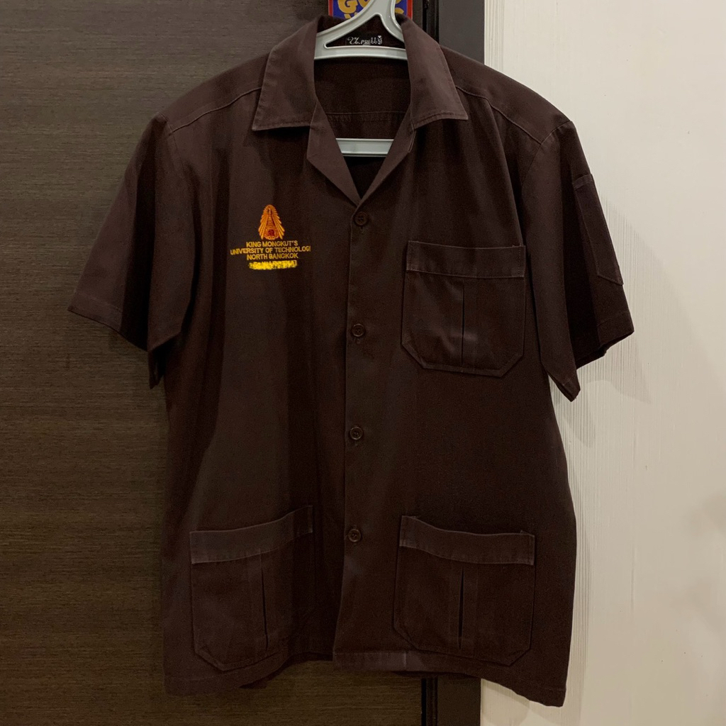 เสื้อช็อปพระนครเหนือ KMUTNB สีน้ำตาล อก 42 นิ้ว ยาว 28 นิ้ว