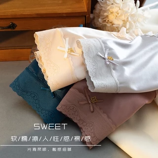 Soft Touch กางเกงชั้นใน ผ้าซาติน ระบายอากาศ สวมใส่สบาย สีพื้น แฟชั่นสําหรับผู้หญิง Y24
