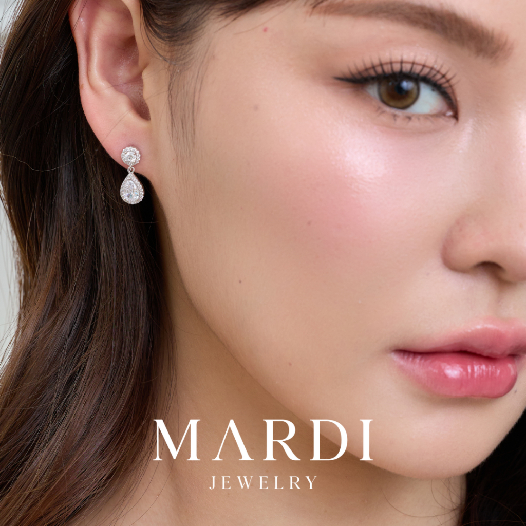 Mardi Jewelry ต่างหูเงินแท้ 925 ต่างหูออกงาน Grace Earrings