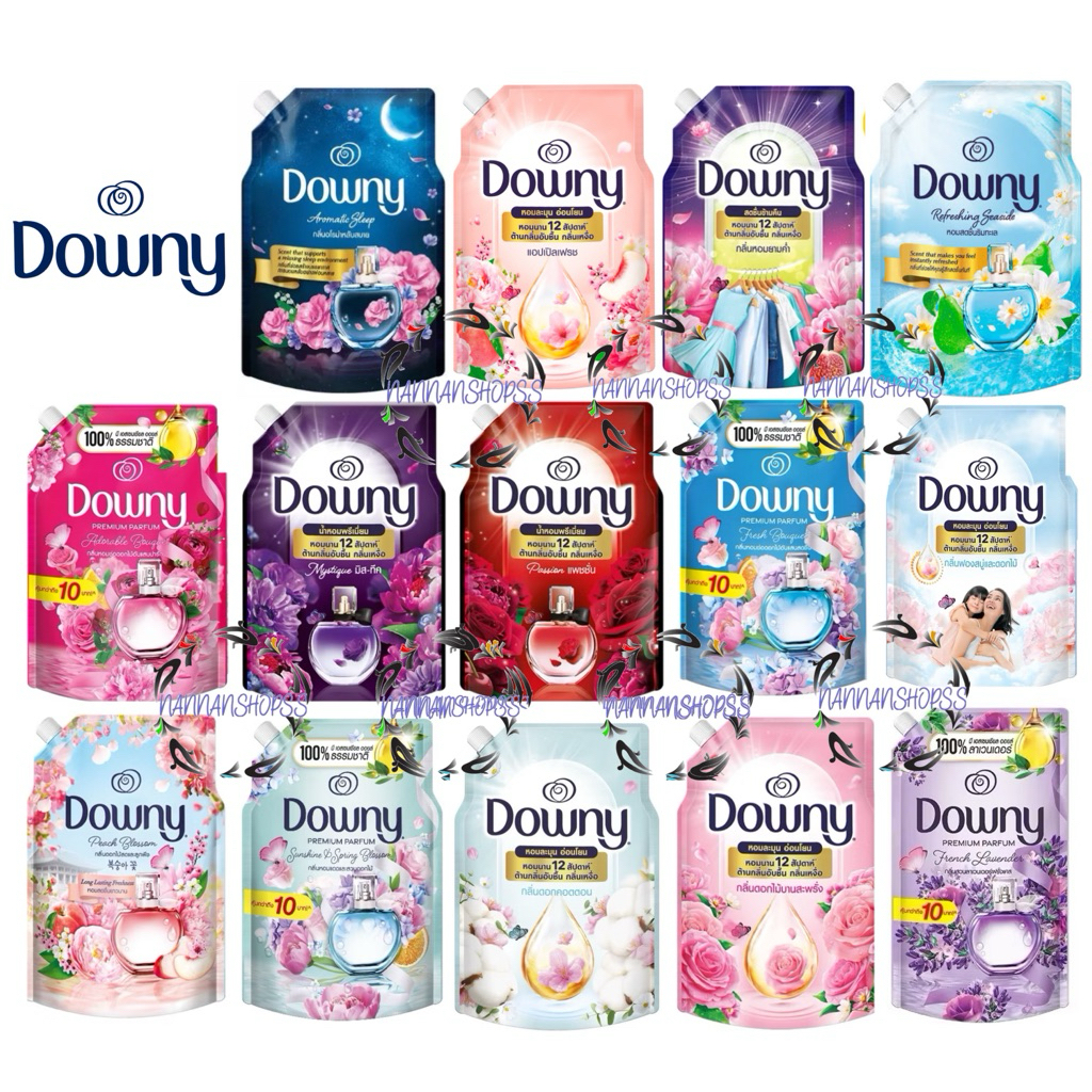 Downy ดาวน์นี่ น้ำยาปรับผ้านุ่ม สูตรเข้มข้น ถุงเติม สูตรน้ำหอมพรีเมี่ยม ขนาด 950 1000 1100 มล.