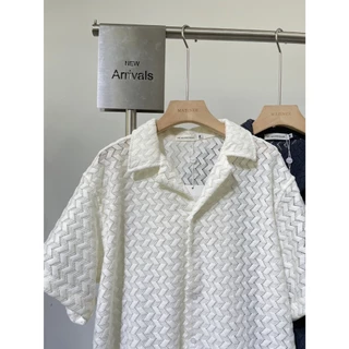 N067 – เสื้อเชิ้ตลายทอ Texture สุดชิค เสื้อเชิ้ตผู้ชายดีไซน์ลายทอ Texture เท่ไม่ซ้ำใคร