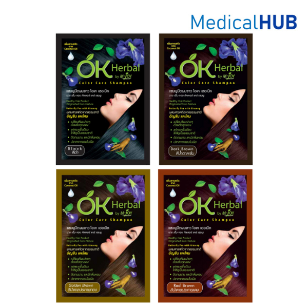 OK Herbal Shampoo Color Care 30g โอเคเฮอเบิล แชมพูปิดผมขาว