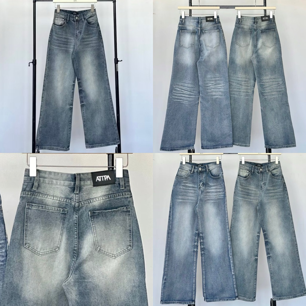 atipa กางเกงยีนเอวสูง ไซร์ เอว32 พร้อมส่ง