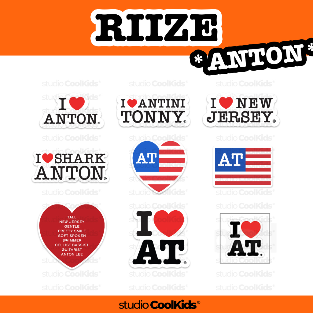 STICKER I LOVE ANTON RIIZE สติ๊กเกอร์ แอนตัน ไดคัท 100% (5x5 cm)