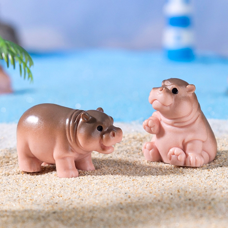 พร้อมส่งในไทย(#I) - โมเดลฮิปโป "หมูเด้ง" ของเล่นคลายเครียด ตั้งโต๊ะ ของตกแต่งบ้านสุดฮิต