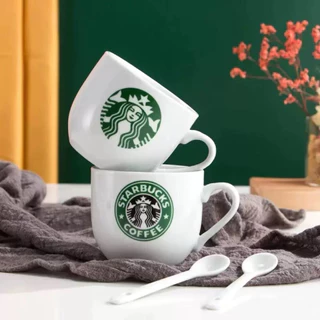📮พร้อมส่ง📦แก้วกาแฟ พร้อมช้อน แก้วกาแฟเซรามิก ขนาด 180 ml