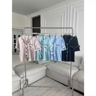 PTSL111 ชุดนอนขาสั้นแขนสั้น Satin Premium PROMTHONG