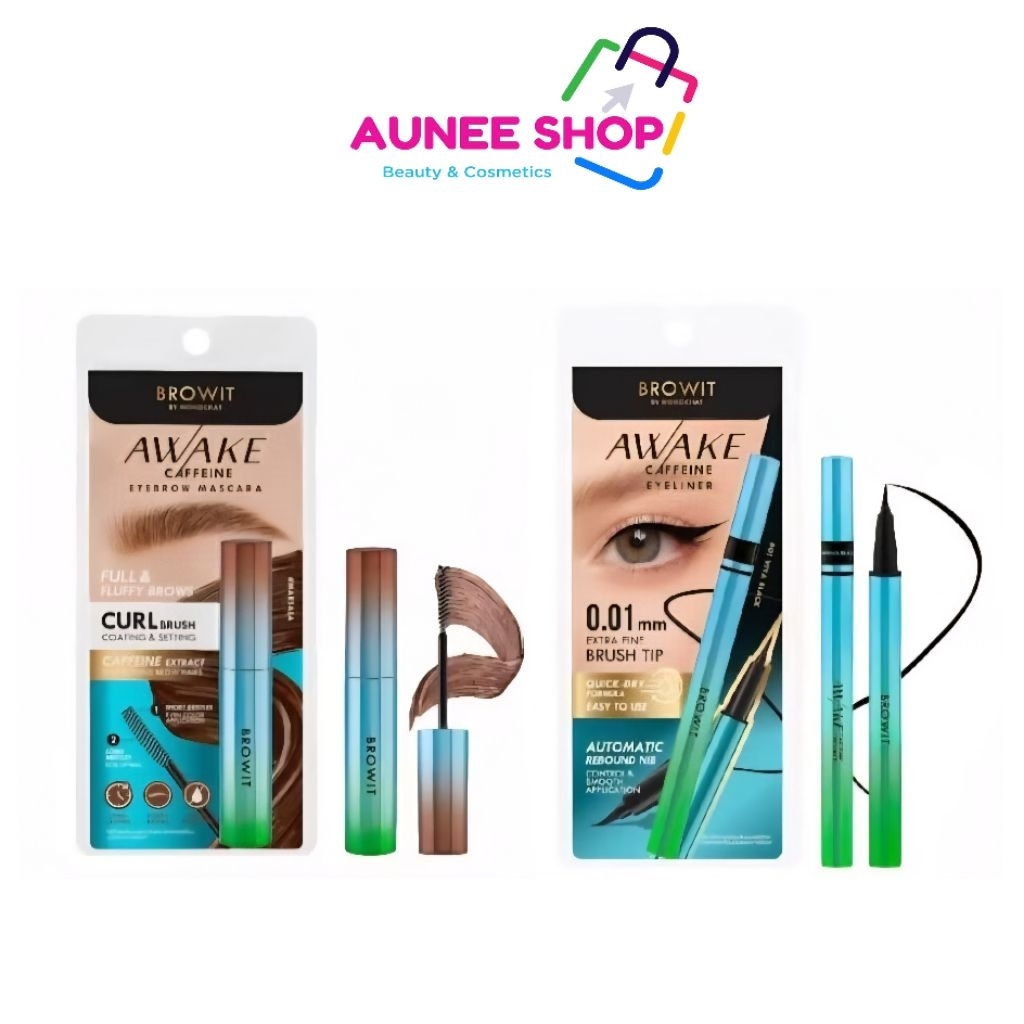 ส่งฟรี/มีไลฟ์ มาสคาร่าคิ้ว อายไลน์เนอร์ น้องฉัตรู Browit Awake Caffeine Eyebrow Mascara/Eyelinen