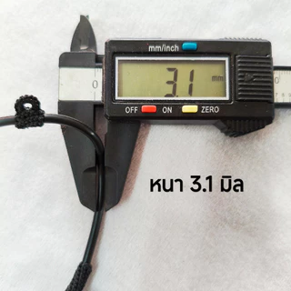 (N0104) สร้อยคอ สร้อยพระ ยางโอริงถักสีดำ หนา 3.1 มิล ขนาดยาว 24 นิ้ว ห้อยพระ 3 องค์ พร้อมส่ง