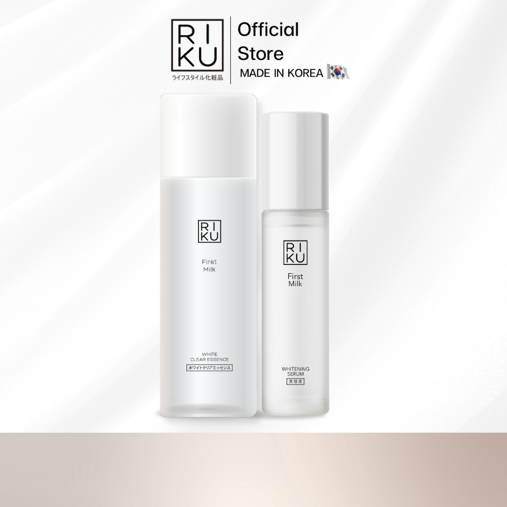 RIKU First Milk White Clear Essence น้ำตบ & เซรั่ม ผิวขาวใส ลดฝ้า กระ จุดดำ ปรับสมดุลผิวหลังล้างหน้า