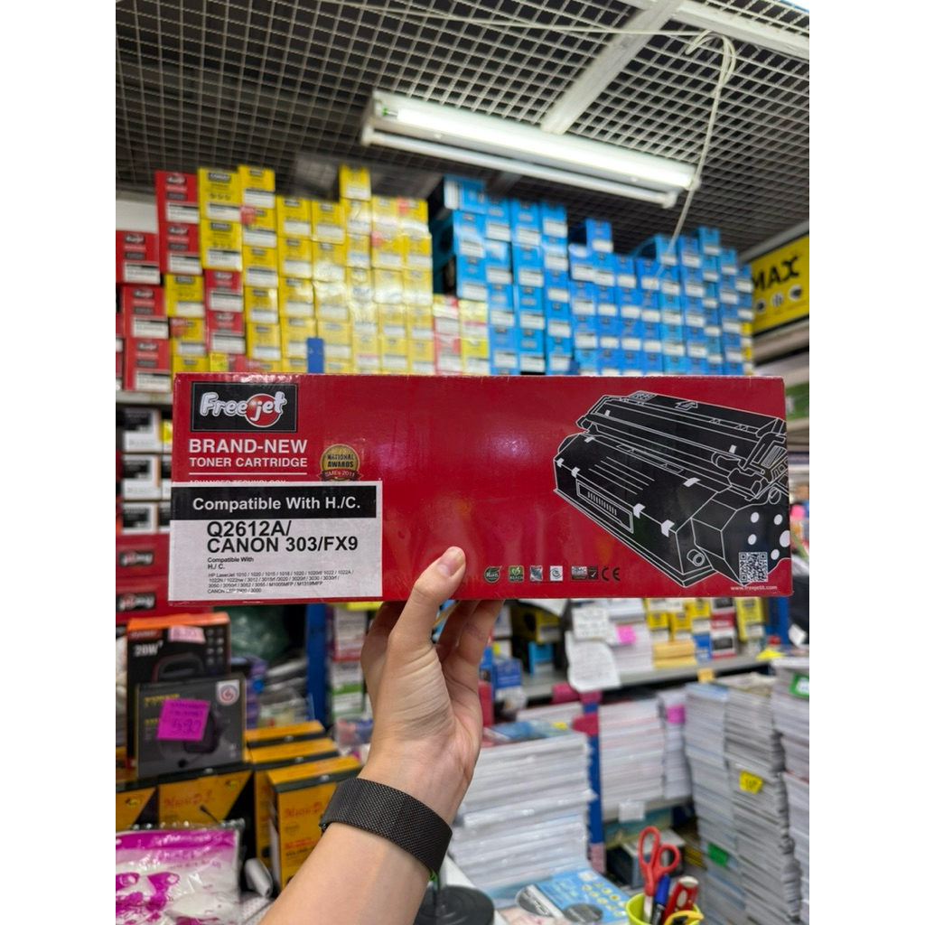 Freejet Toner Cartridge Q2612A / Canon 303 / FX9 (Compatible with HP & Canon Printers)