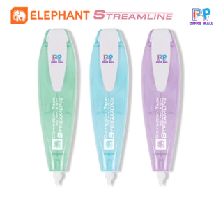 Elephant ตราช้างเทปลบคำผิด สตรีมไลน์ จำนวน 12 ชิ้น คละสี