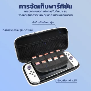 กระเป๋า Nintendo Switch2/Switch OLED กันกระแทก กันน้ำ กระเป๋าเก็บเครื่องเล่นเกม พร้อมช่องเสียบการ์ดเกม