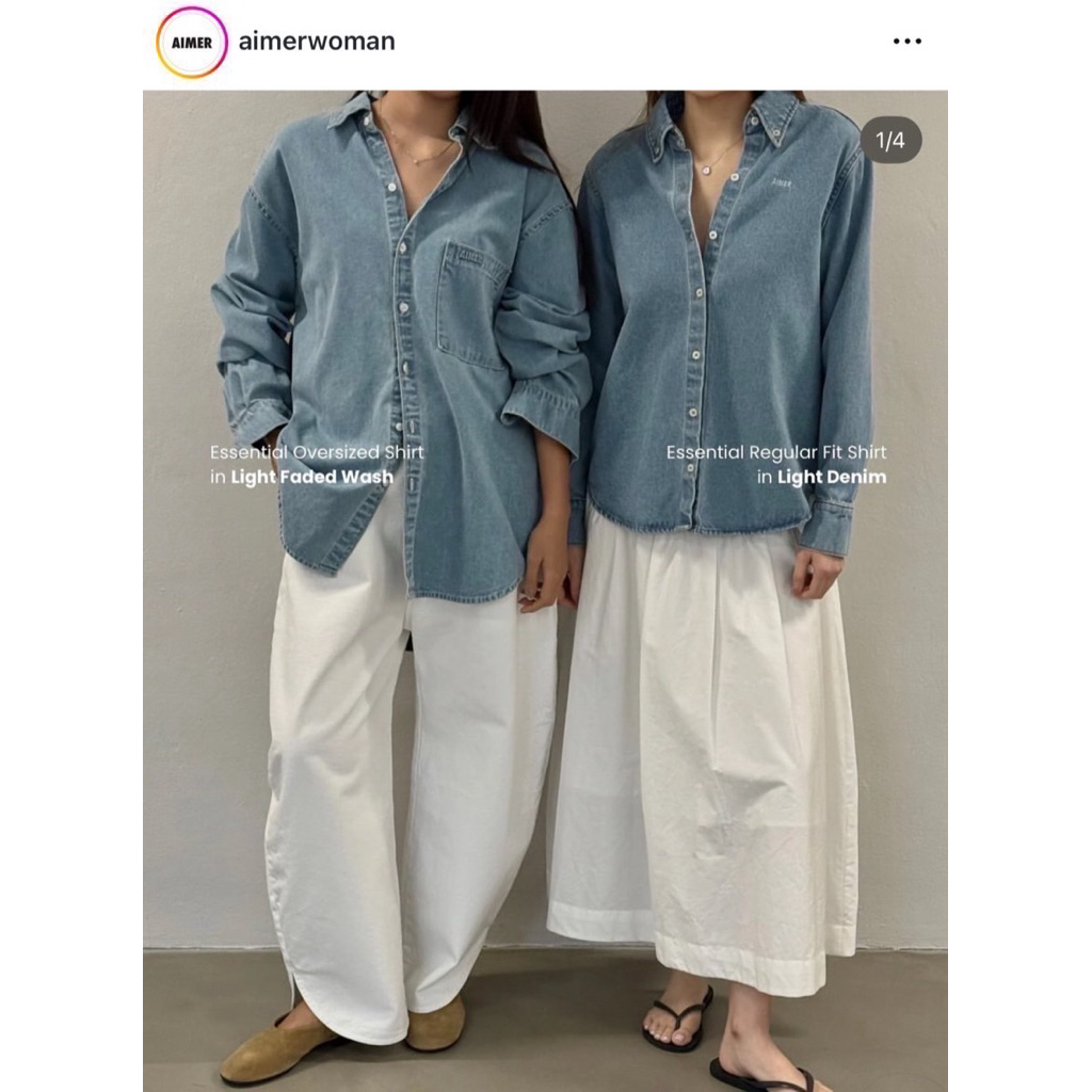 Aimerwoman เชิ้ตยีนส์