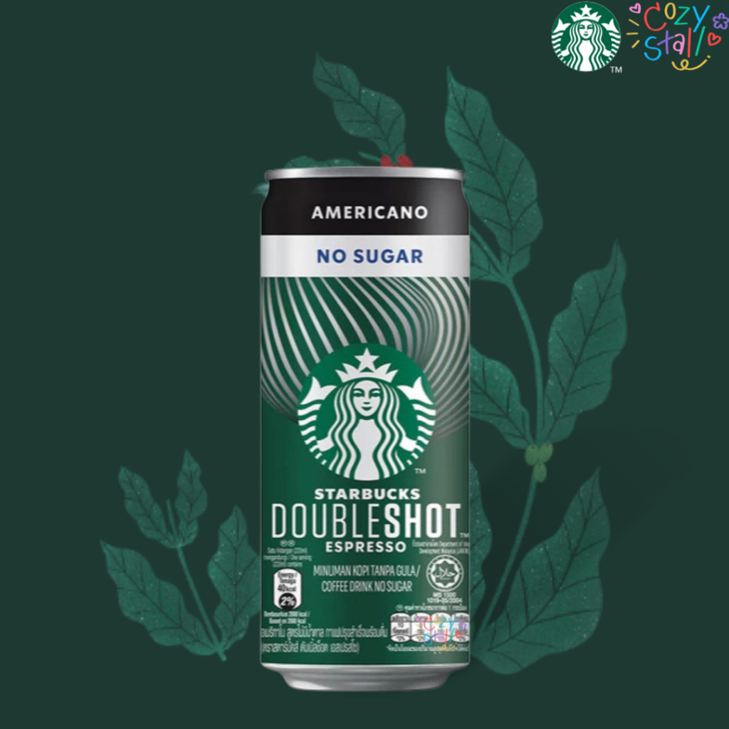 (ของแท้100%) สตาร์บัคส์ดับเบิ้ลช็อต อเมริกาโน่ ไม่มีน้ำตาล STARBUCKS Double shot Americano no sugar 