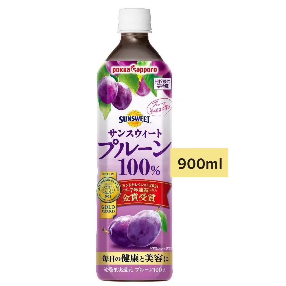 Pokka Sapporo Sunsweet ขนาด 900ml.น้ำพรุน 100% เข้มข้น ไม่มีน้ำตาล ไม่ใส่สารกันบูด