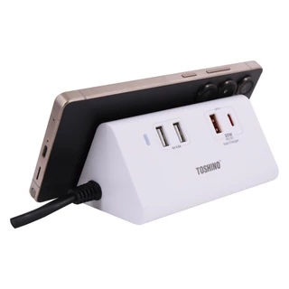 Toshino ปลั๊ก PD+QC 20W , 2USB (3.5A) สาย 1.2 เมตร รุ่น TS-4UPD