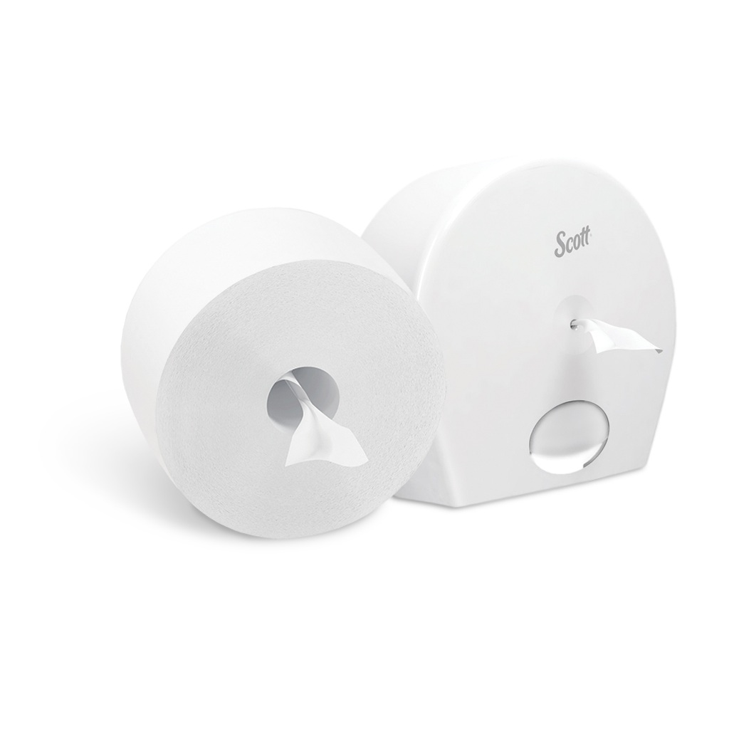 New Arrival SCOTT Control Center Pull Bathroom Tissue & Dispenser กระดาษชำระม้วนใหญ่ ดึงตรงกลาง แบบใหม่ล่าสุด