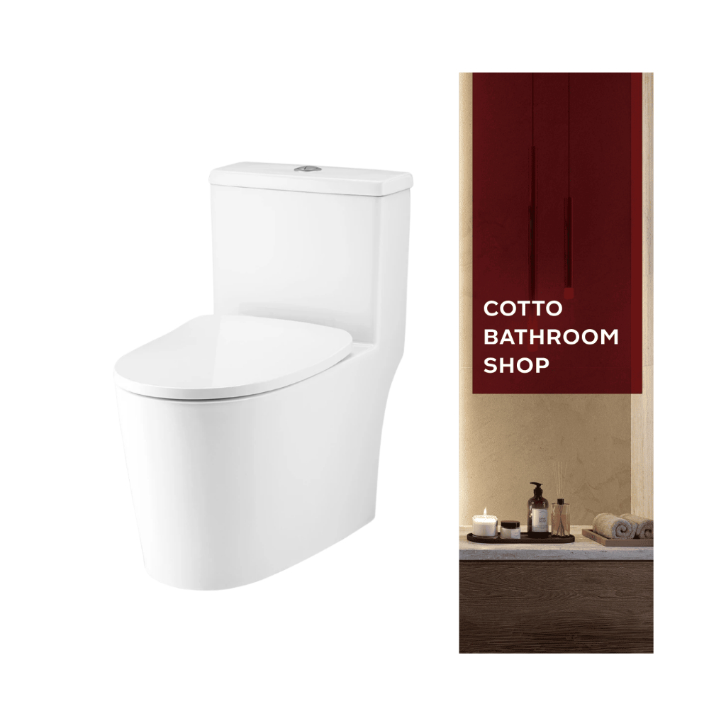 COTTO สุขภัณฑ์ชิ้นเดียว (ท่อลงพื้น) รุ่น วินน์ C11003H WH Wynn II Closet 3/5.5L