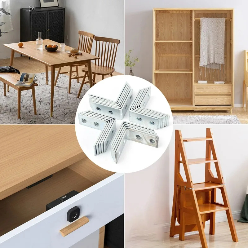 100PCS/ชิ้น สแตนเลสมุมเหล็ก เหล็กฉากรับชั้น เหล็กตัวL เหล็กDIY ความหนา 1.5mm  รองรับชั้นวางของ ฉากยึดมุม 90 องศา ข้อต่อฉ - รูปที่ 4