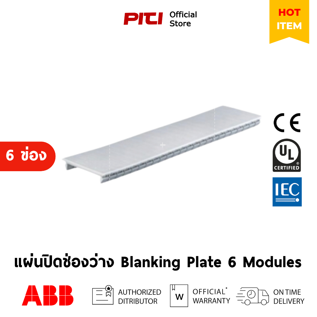 ABB TZBP6 แผ่นปิดช่องว่าง 6 ช่อง Blanking Plate 6 Modules