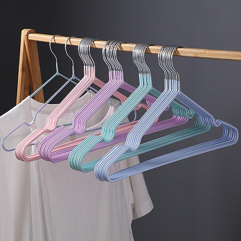 JD ไม้แขวนเสื้อสแตนเลสเคลือบซิลิโคน ขนาด 40 cm. 10 ชิ้น ไม้แขวนผ้า รุ่น. N1