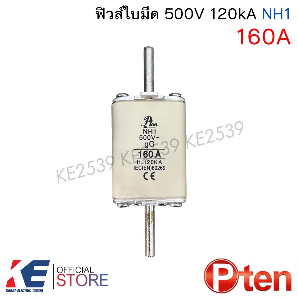 P-TEN / LINDNER ฟิวส์ใบมีด NH-1 NH-2 63A 80A 100A 125A 160A 200A 250A 315A 355A 400A 500V AC gG ฟิวใบมีด ฟิวส์ HRC Fuse ราคา ถูกที่สุด ดีลบีเคเค แกลเลอรีภาพที่ 6