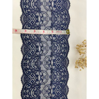 ⛔️Sale ลูกไม้สีกรมท่า ยืด กว้าง 5 นิ้ว เมตรละ 10 บาท สองริม diy ต่อเสื้อ เพิ่มความยาวเดรส สไบ ชุดตุ๊กตา