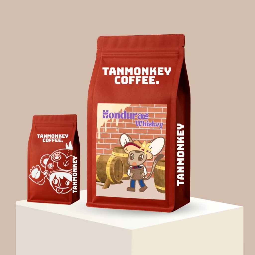 New! Tanmonkey Coffee เมล็ดกาแฟคั่ว Honduras Whiskey