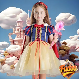 ชุดเจ้าหญิงสโนว์ไวท์ เสื้อผ้าเด็กผู้หญิง ริบบิ้นผูกโบว์ด้านห…
