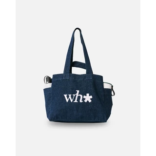 WHISPERWHITE - LOGO TOTE กระเป๋าผ้าแคนวาสสกรีนลาย มีช่องด้านข้าง จุของได้เยอะ