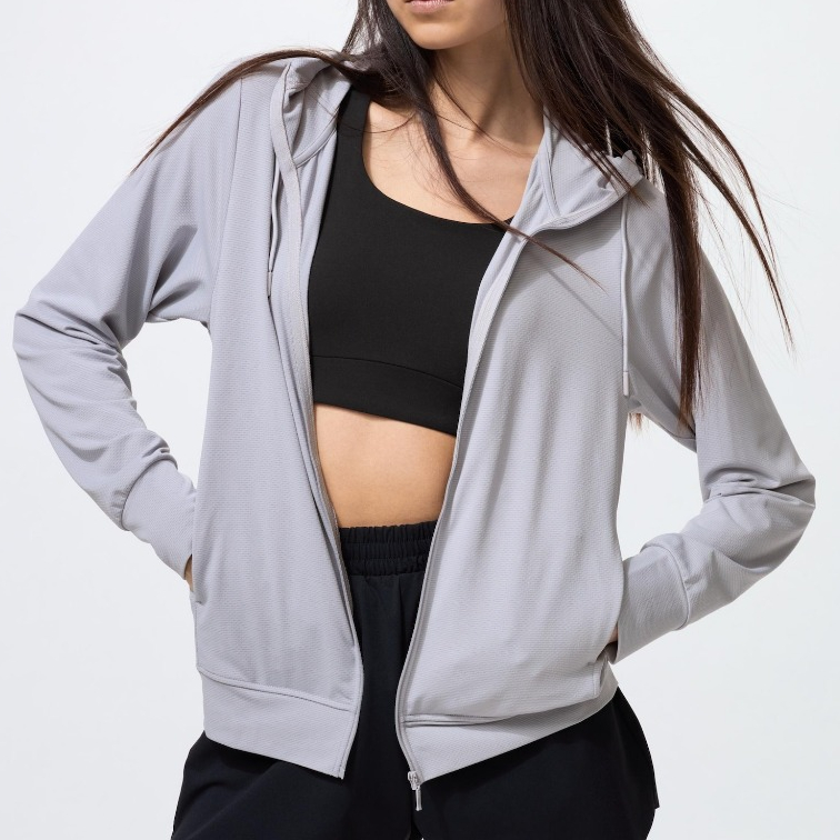 UNIQLO ของแท้ เสื้อฮู้ดกันยูวี UPF50+ผ้าตาข่ายแอริซึ่ม พับเก็บได้