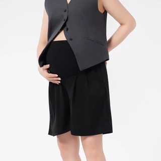 MACHIKO | S17 กางเกงขาสั้นคนท้อง เทลเลอร์ ผ้ายืด มีสายปรับขนาดเอว ใส่สบาย ใส่ได้ยันหลังคลอด