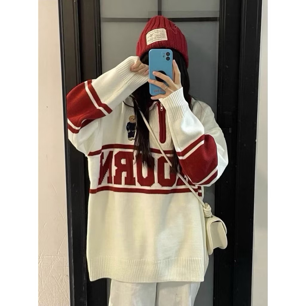 สเวสเตอร์ UNIC  คอปกสไตล์เกาหลีเสื้อกันหนาว