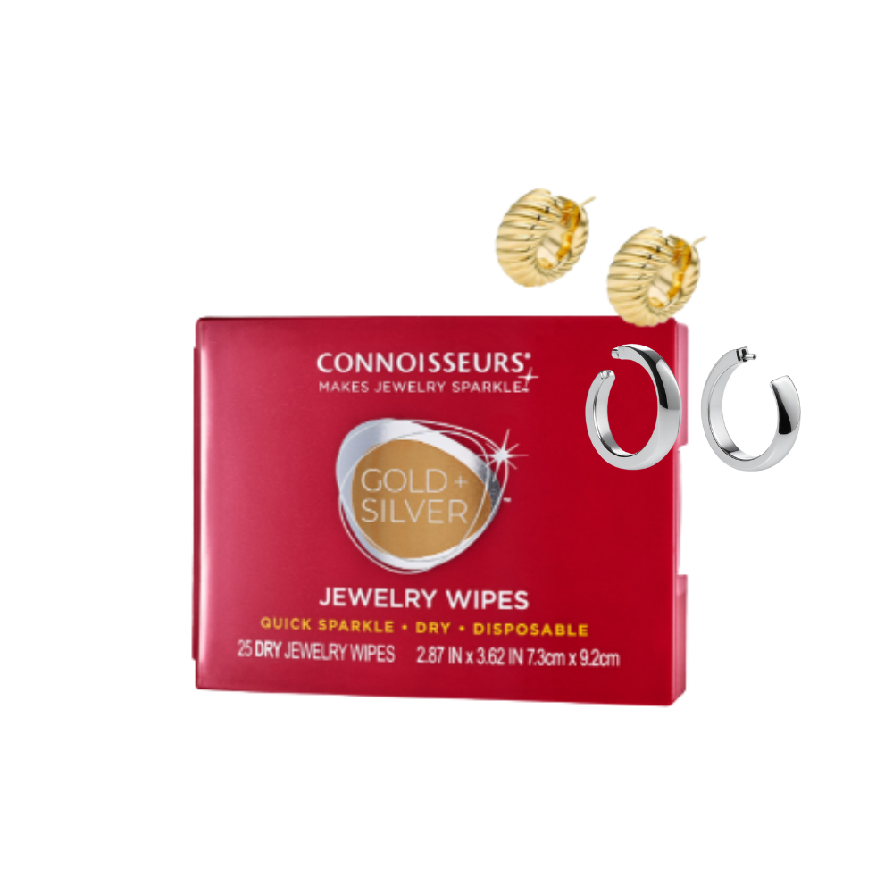 ผ้าเช็ดเครื่องประดับ Connoisseurs Jewelry Wipes สำหรับทองเงินเพชรพลอยเนื้ออ่อนพกพาง่ายไม่ต้องใช้น้ำ