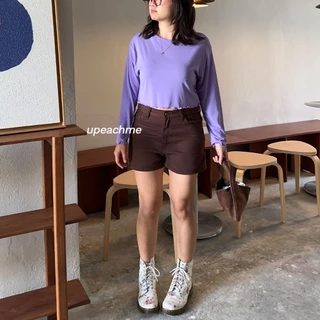 *มีส่งด่วน* upeachme(D11-D19) TEDDY JEAN SHORTS (S-6XL) กางเกงยีนส์ขาสั้นสีน้ำตาล ยีนส์ขาสั้นเอวต่ำ ยีนส์ขาสั้นเอวสูง