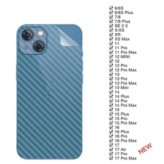 B🔥ฟิล์มหลังลายเคฟล่า🔥ใช้สำหรับ iPhone 17 Air 16 11 12 13 14 15 16 17 Pro Max Mini 6 6S + 7 8 Plus SE 2 3 XR XS Max