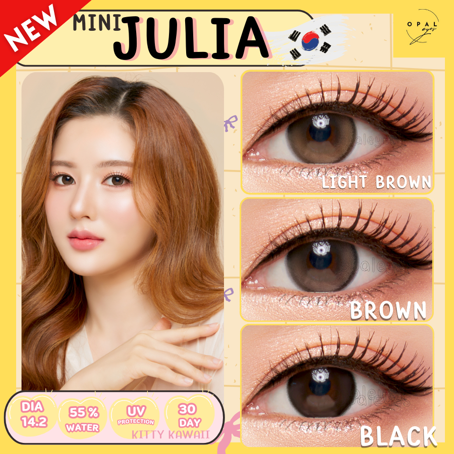Kitty Kawaii ✨ Mini Julia คอนแทคเลนส์ขนาดมินิ  Black /Light Brown/Brown 🌷ขายดีมาก
