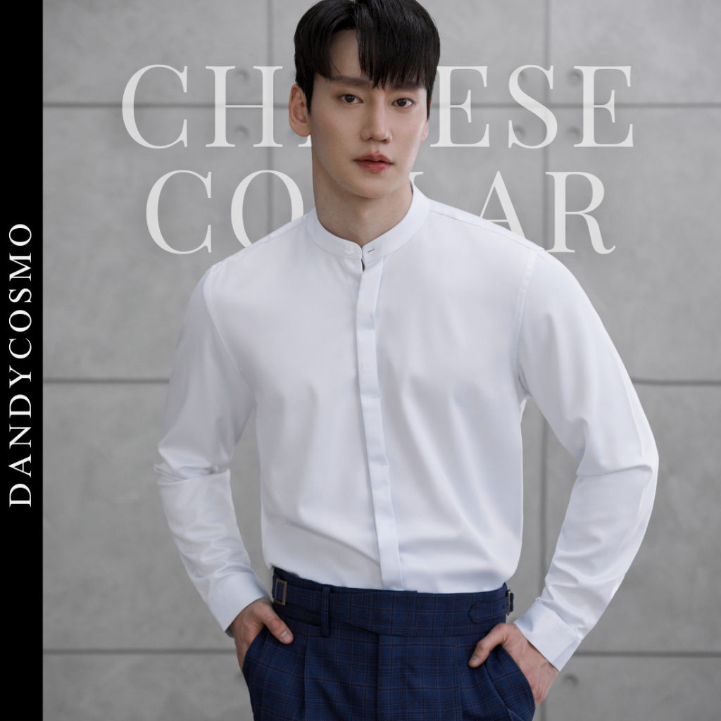 DANDY COSMO | [ 6 สี ] คอจีน Premium HiQ Bamboo Fabric ทรงซ่อนกระดุม Mandarin Collar shirt