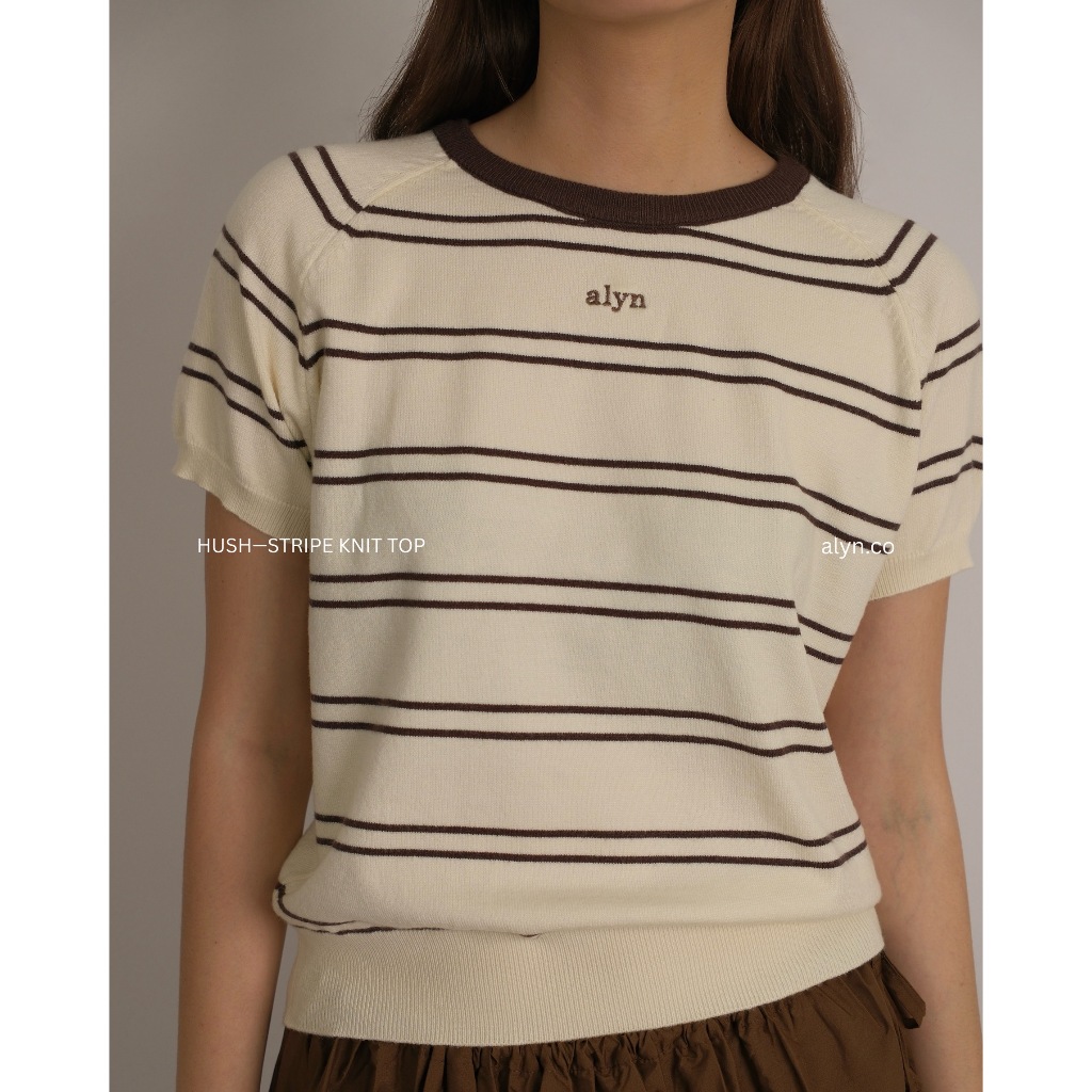 AYLN HUSH — STRIPE KNIT TOP