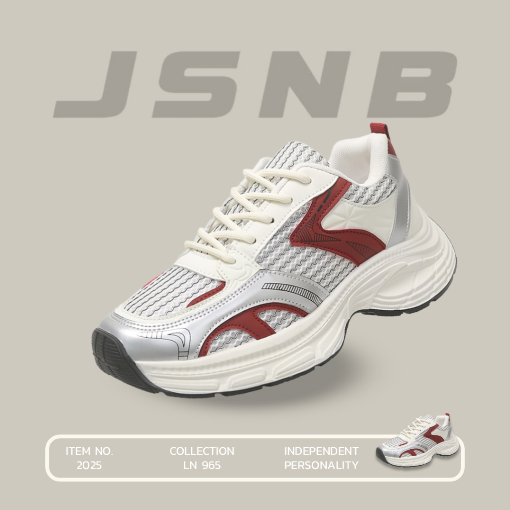 JSNB ส่งฟรี รองเท้าผ้าใบผู้หญิง ทรงสปอร์ต พื้นนุ่ม น้ำหนักเบา รองเท้ากีฬา รองเท้