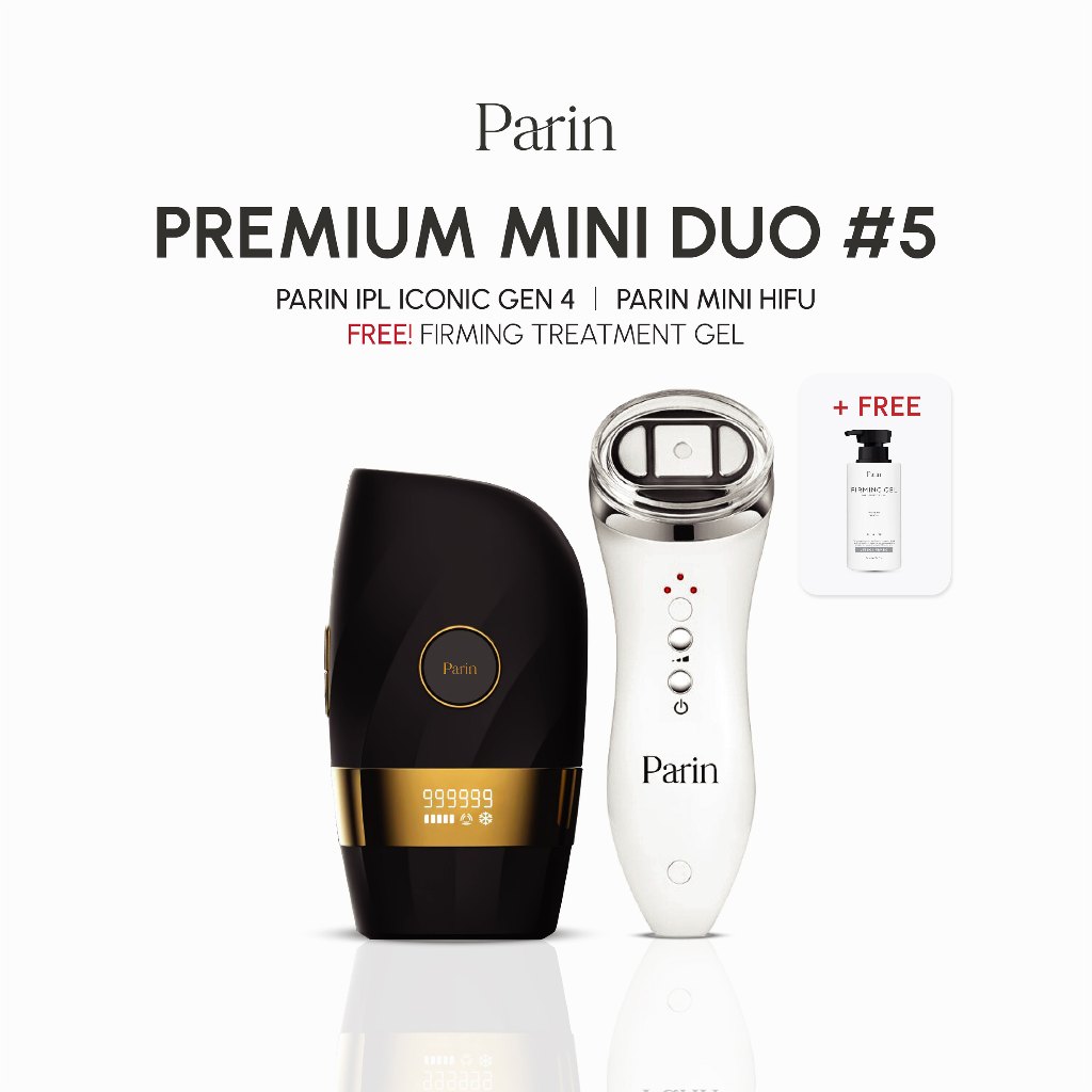 Parin Premium MINI DUO #5 PARIN ICONIC GEN4 & MINI HIFU หน้าใส ไร้เหนียง ผิวเนียนกริบ นวดหน้ายกกระชับ และ เลเซอร์ IPL